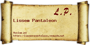 Lissem Pantaleon névjegykártya